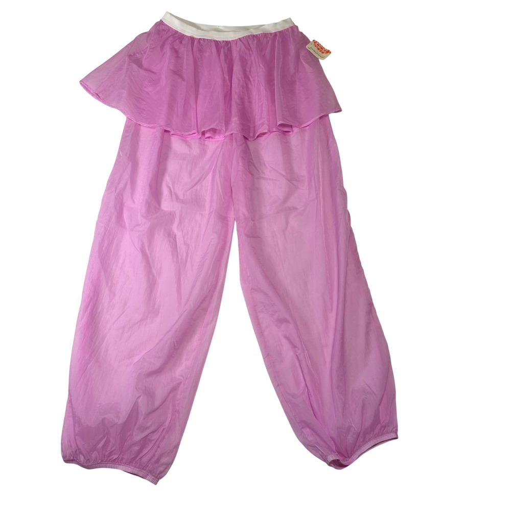 FP Movement Free People Step On Pants Pink Skirted Sheer Nylon Small NWT - Picture 7 of 8